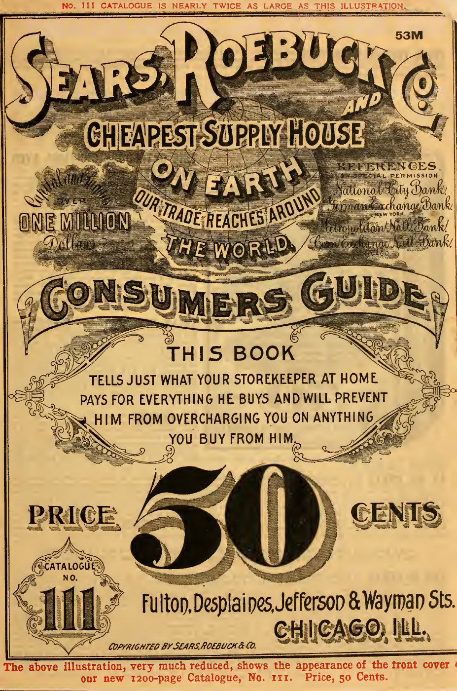First page of the Sears Consumers guide booklet showing catalog No. 111 and its 50-cent price