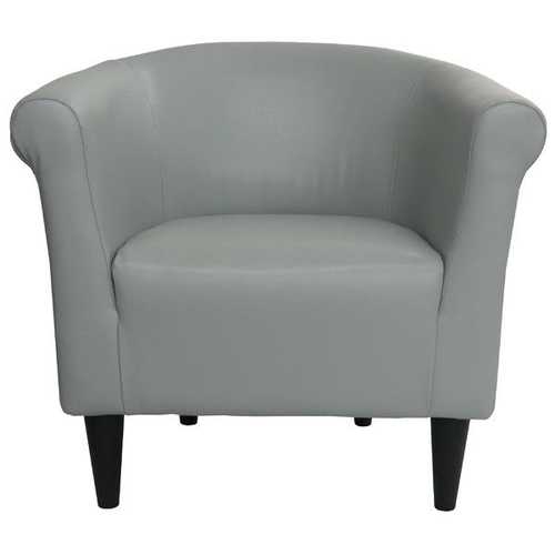 Gray Faux Leather Upholstered Club Chair – Contemporary Design